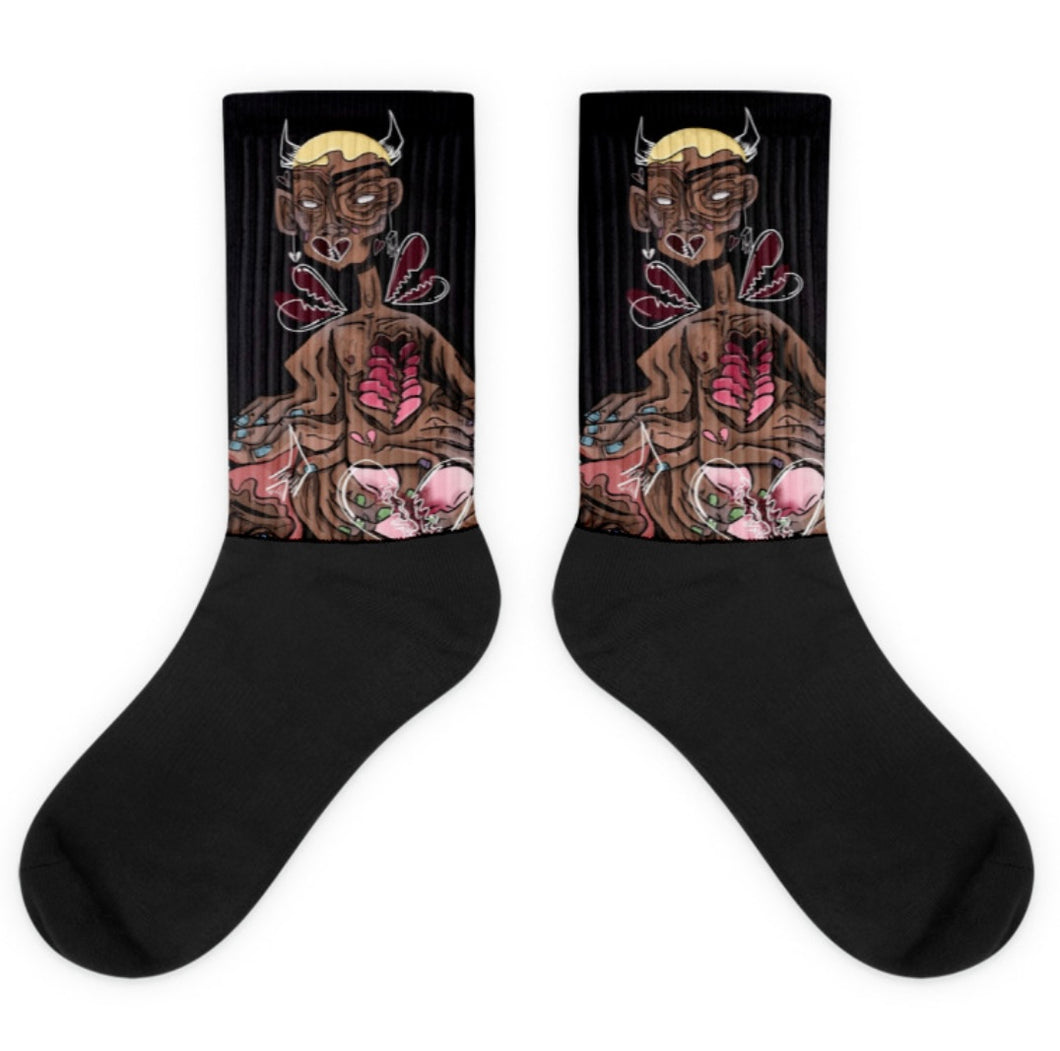 Broken Heart Monster Tall Socks